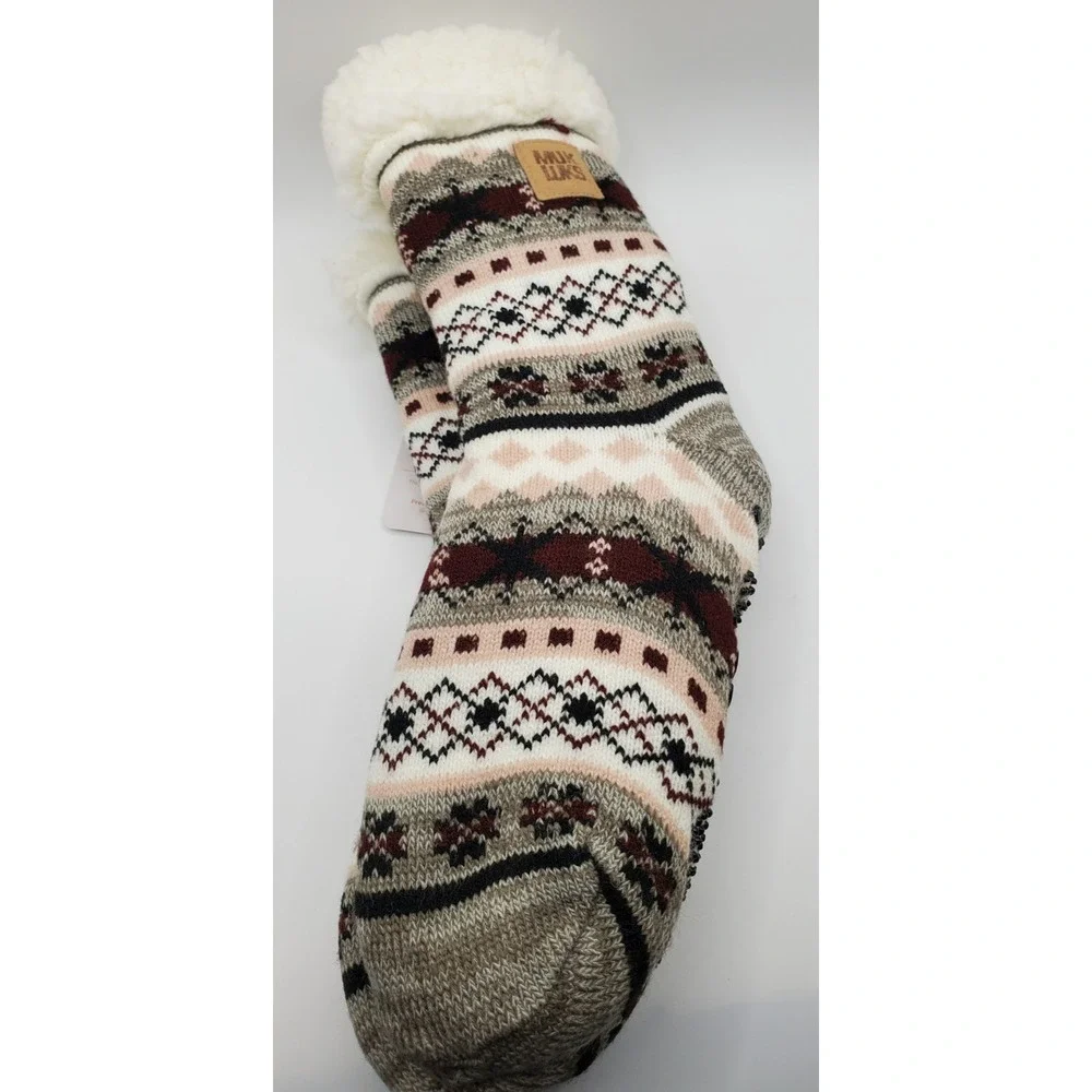 Women's Muk Luks Cabin Sox Socks Sz S/M (5-7) Pink Wine‎